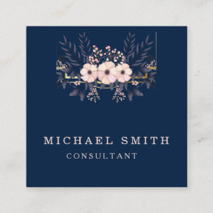 Cartão De Visita Quadrado Logotipo personalizado minimalista de código QR mo