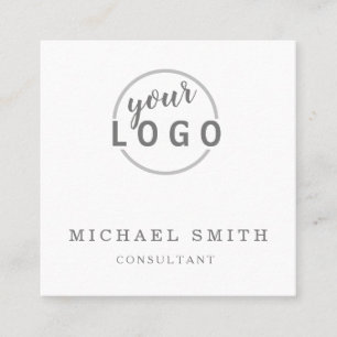 Cartão De Visita Quadrado Logotipo personalizado minimalista de código QR mo