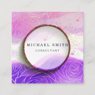 Cartão De Visita Quadrado Logotipo personalizado minimalista de código QR mo