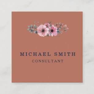 Cartão De Visita Quadrado Logotipo personalizado minimalista de código QR mo