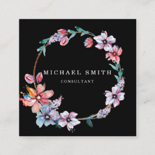 Cartão De Visita Quadrado Logotipo personalizado minimalista de código QR mo