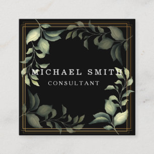 Cartão De Visita Quadrado Logotipo personalizado minimalista de código QR mo