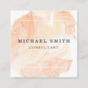 Cartão De Visita Quadrado Logotipo personalizado minimalista de código QR mo