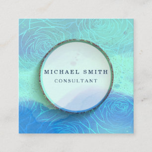 Cartão De Visita Quadrado Logotipo personalizado minimalista de código QR mo