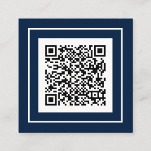 Cartão De Visita Quadrado Logotipo personalizado minimalista de código QR mo