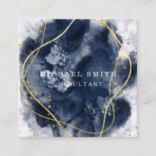 Cartão De Visita Quadrado Logotipo personalizado minimalista de código QR mo