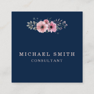 Cartão De Visita Quadrado Logotipo personalizado minimalista de código QR mo