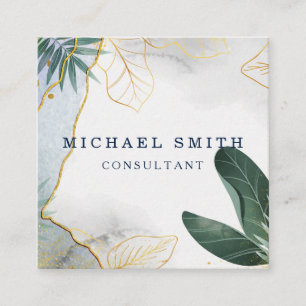 Cartão De Visita Quadrado Logotipo personalizado minimalista de código QR mo