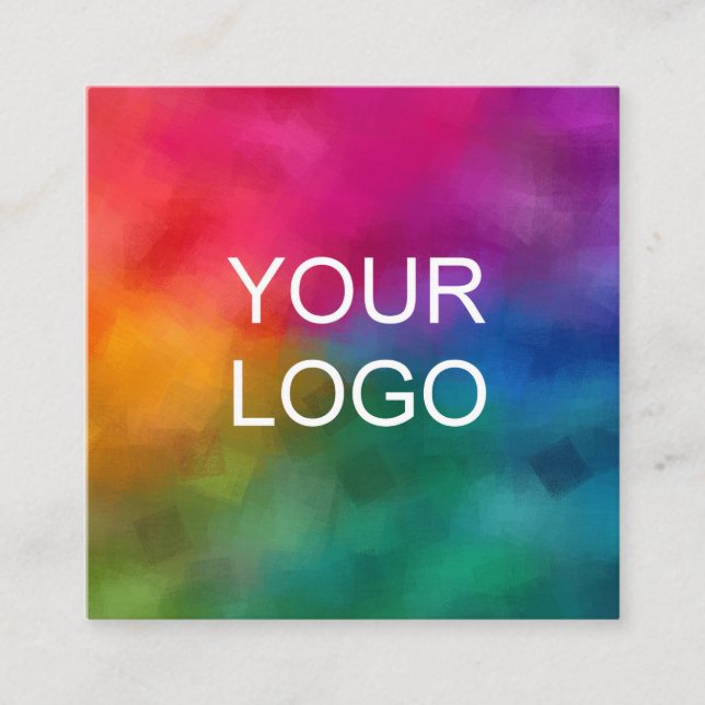 Cartão De Visita Quadrado Logotipo personalizado Modelo moderno Elegante (Frente)