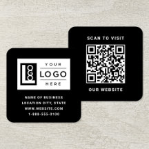 Logotipo Personalizado Moderno Preto e Código QR
