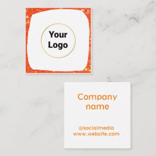 Cartão De Visita Quadrado Logotipo personalizado simples e elegante aqui da