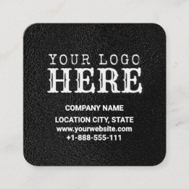 Cartão De Visita Quadrado Logotipo Preto Personalizado do Luxury e Código QR