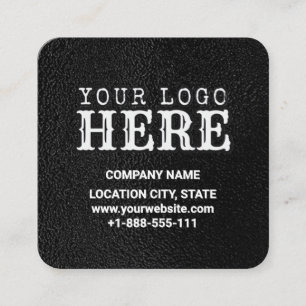 Cartão De Visita Quadrado Logotipo Preto Personalizado do Luxury e Código QR