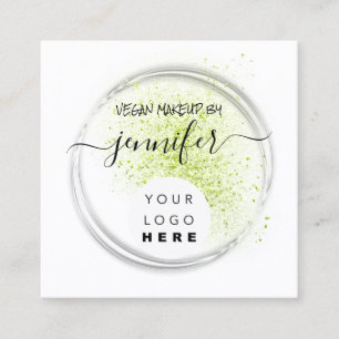 Cartão De Visita Quadrado Logotipo profissional Unhas Beleza Cabelo Vegan Ve