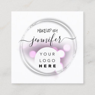 Cartão De Visita Quadrado Logotipo profissional Unhas Cabelo de beleza branc