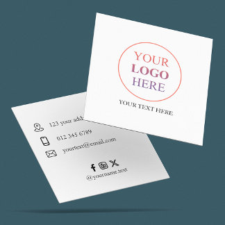Cartão De Visita Quadrado Logotipo Promocional Personalizado – Sem Pedido Mí