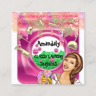 Cartão De Visita Quadrado Logotipo QR do Serviço de Limpeza de Máquinas de