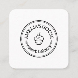 Cartão De Visita Quadrado Logotipo rústico caseiro simples