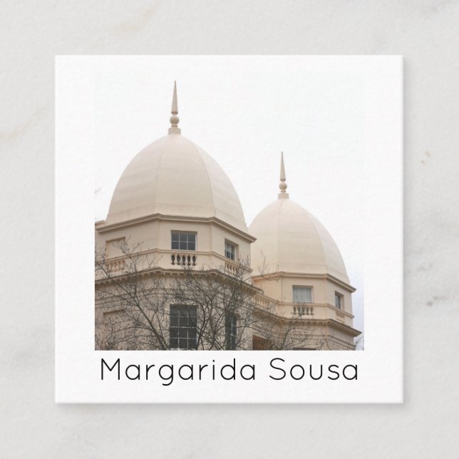 Cartão De Visita Quadrado London Domes City England Foto Viagem Turismo (Frente)