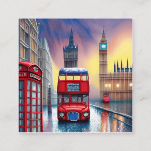 Cartão De Visita Quadrado Londres é a capital da Inglaterra e a Unidade