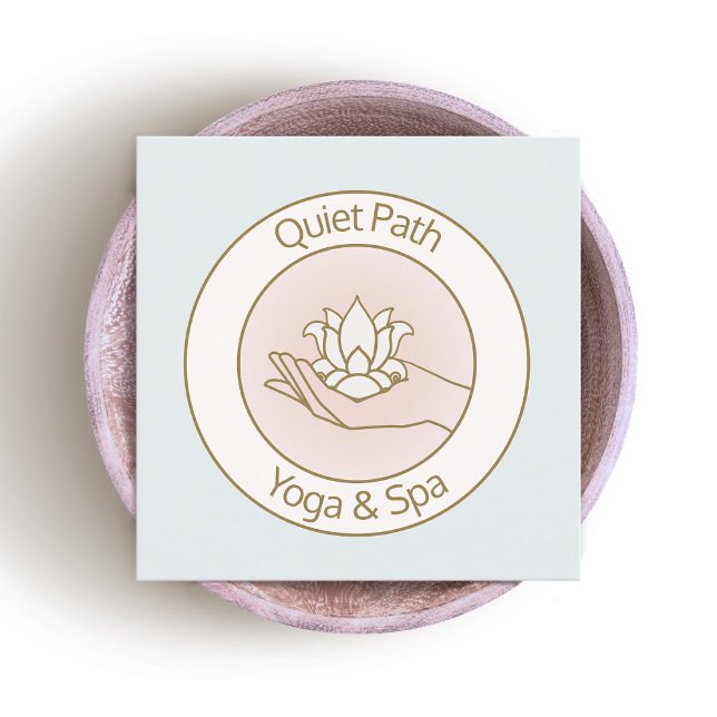 Cartão De Visita Quadrado Lotus Flower Beauty Spa (Criador carregado)