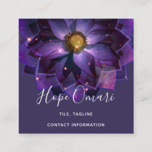 Cartão De Visita Quadrado Lotus Flower Mandala   Nova Idade