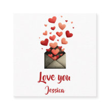 Love You Valentine Envelope Design