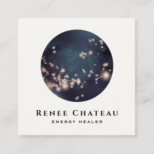 Cartão De Visita Quadrado Lua e Estrelas Célestiais legal (Frente)