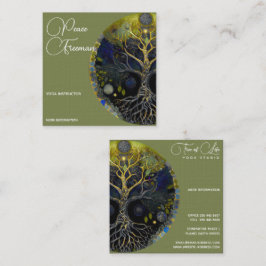 Cartão De Visita Quadrado Luna Rising | Árvore da Vida