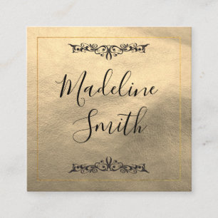 Cartão De Visita Quadrado Lux Dourada do rico