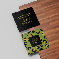 Luxo de impressão verde-Leopardo verde Dourada com