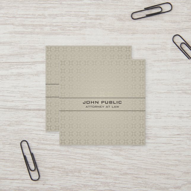 Cartão De Visita Quadrado Luxo de seda elegante moderno do advogado de (Frente/Verso In Situ)