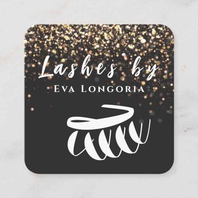 Cartão De Visita Quadrado Luxúria Lashes (Frente)