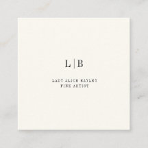 Luxury Artist Business Card | Ivory Minimalist Fin