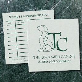 Cartão De Visita Quadrado Luxury Dog Grooming Business Card Mint Frost