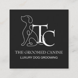 Cartão De Visita Quadrado Luxury Dog Grooming Business Card Pet Stylist