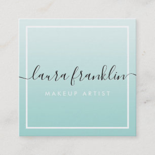 Cartão De Visita Quadrado LUXURY SCRIPT nome elegante ombre - preto