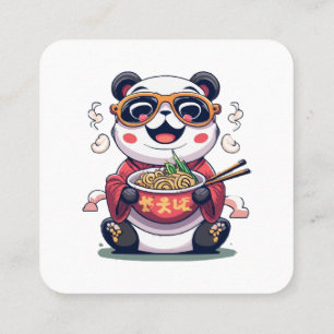 Cartão De Visita Quadrado Macarrão Panda