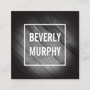 Cartão De Visita Quadrado Madeira afligida com enfeite e vinheta