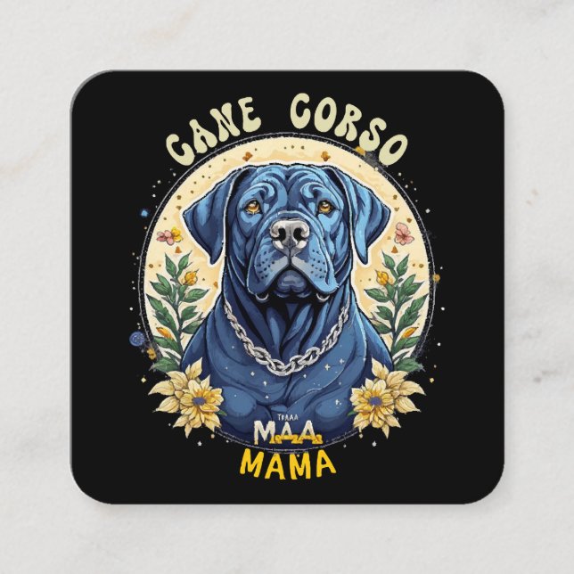 Cartão De Visita Quadrado Mãe Cane Corso (Frente)