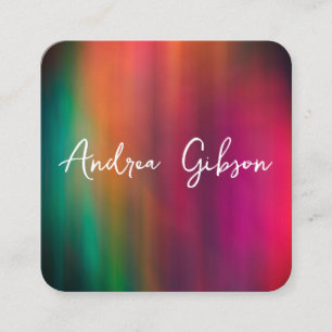 Cartão De Visita Quadrado Magenta cor de laranja abstrato