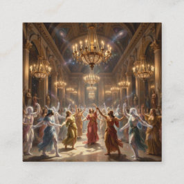 Cartão De Visita Quadrado Magia da Dança Pelásgica Mundo 0 Fa023