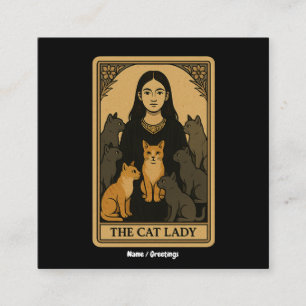 Cartão De Visita Quadrado Magia de Lady Tarot, Gótica Engraçada e Gótica