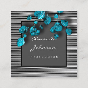Cartão De Visita Quadrado Makeup Artist Event Planner Consulting Frame Teal