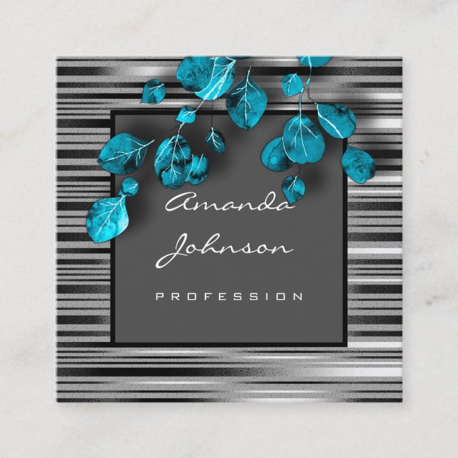 Cartão De Visita Quadrado Makeup Artist Event Planner Consultoria Framed Tea (Frente)