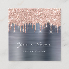 Cartão De Visita Quadrado Makeup Artist Event Planner Glitter Spark Cinza Gr