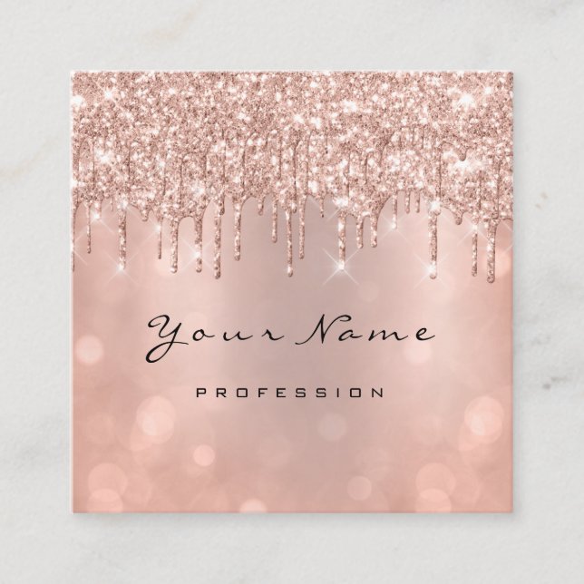 Cartão De Visita Quadrado Makeup Artist Event Planner Glitter Spark Drives (Frente)