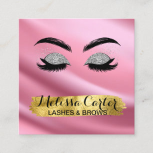 Cartão De Visita Quadrado Makeup Artist Eyelash Extensões Lashes Brows