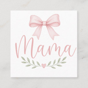Cartão De Visita Quadrado Mama Coquete Fofa Design Estético para Mães