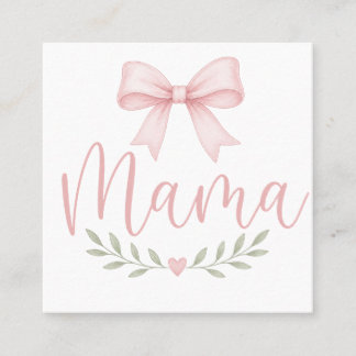 Cartão De Visita Quadrado Mama Coquete Fofa Design Estético para Mães